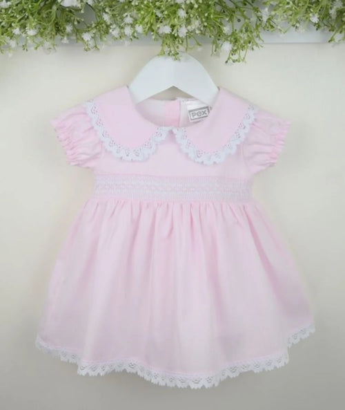 "Paloma" Smocked Lace Baby Dress