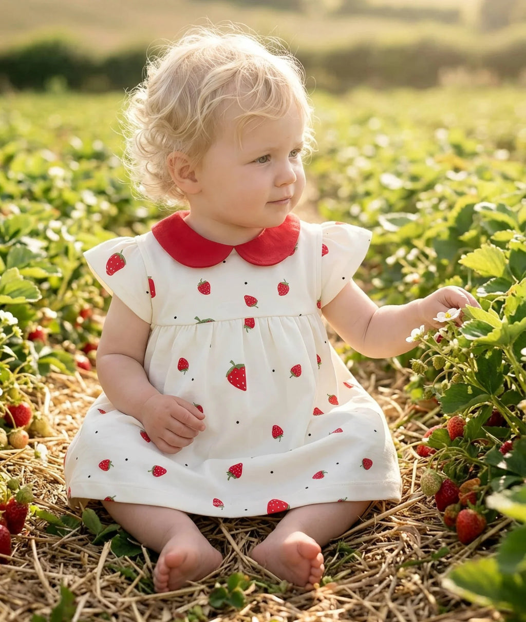 Pex Strawberry Print Cotton Dress