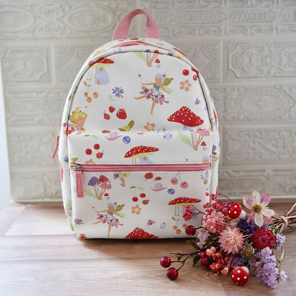Fairy Print Backpack with flowers and cherries