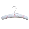 Fairy Coat Hanger – white satin padded hanger with pink fairy embroidery and satin bow