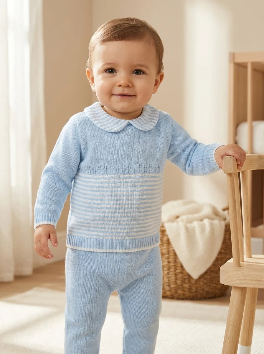 Knitted boys top and trouser set