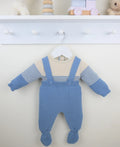 Knitted baby boys dungaree set