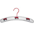 Tractor Coat Hanger - white padded hanger with red tractor embroidery and red metal hook